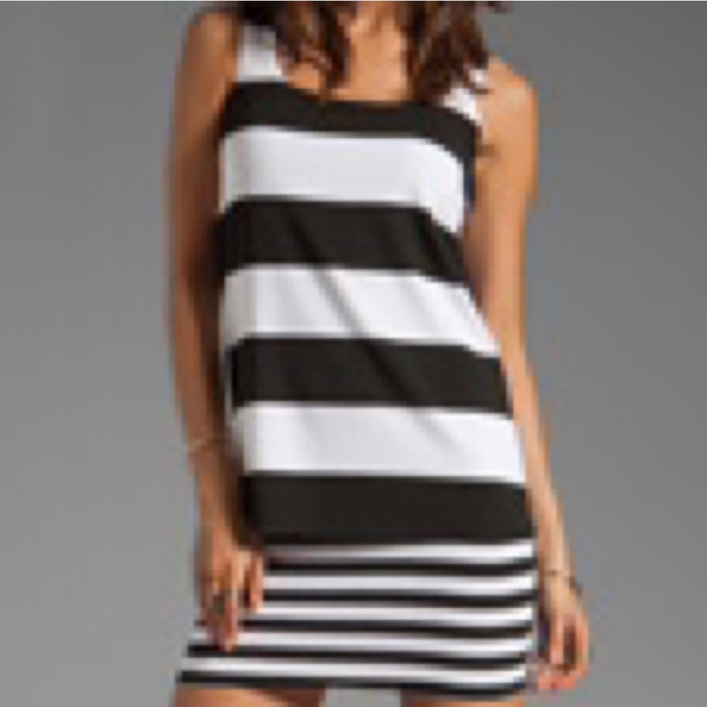 Bailey 44 Black and White Striped Mini Dress